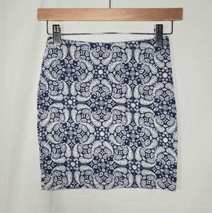 ☆Blue Bodycon Paisley Skirt☆